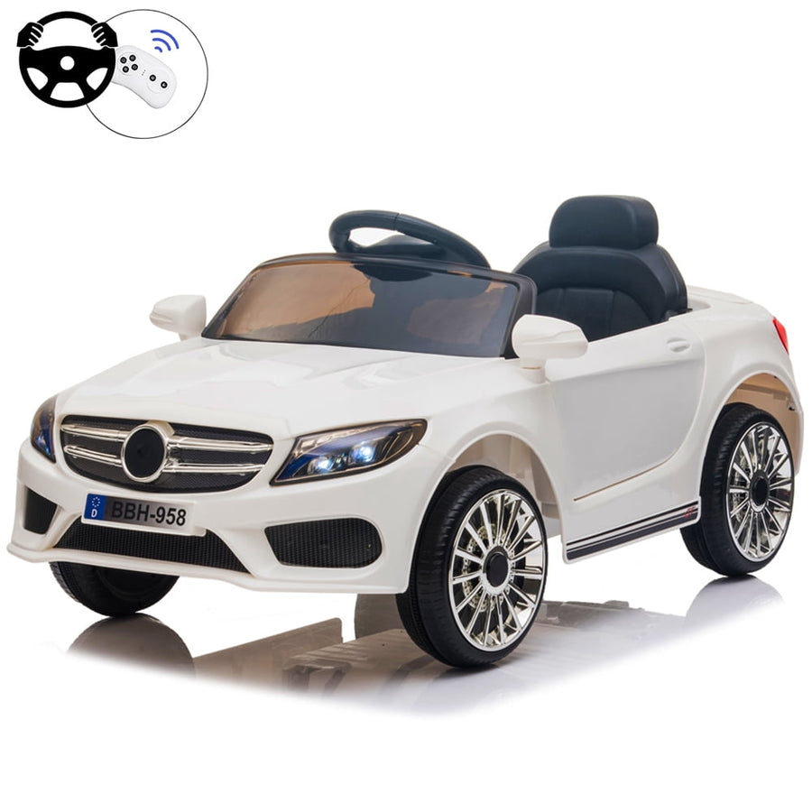 Kids Ride On Toy, Seizeen 12V Ride On Car for Girls & Boys Age 3-6, Electric Ride On Truck Car Battery Powered, Remote Control, LED Lights, MP3 Player, 3 Speeds, White