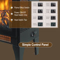 Electric Fireplace Heater for Inside, 1400w Portable Freestanding Stove Heater for Indoor Small Space Use, Space Heater Adjustable Overheat Protection Virtual Flame