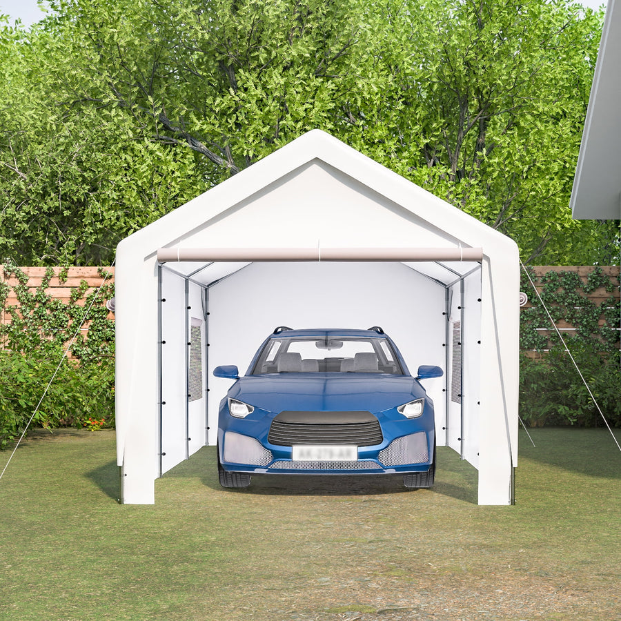 Seizeen 10X20 Pop Up Carport, Heavy Duty Portable Garage & Shelter for Outside, Large Party Wedding Event Gazebo Tent with Removable Sidewalls, Carry Bag, Sand Bags