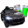 Lamborghini Ride on Cars 12V Battery Powered, Kids Ride On Cars With Remote Control, 3 Speeds, Music Player, LED Lights, Kids Ride On Toys for Girls & Boys, Black