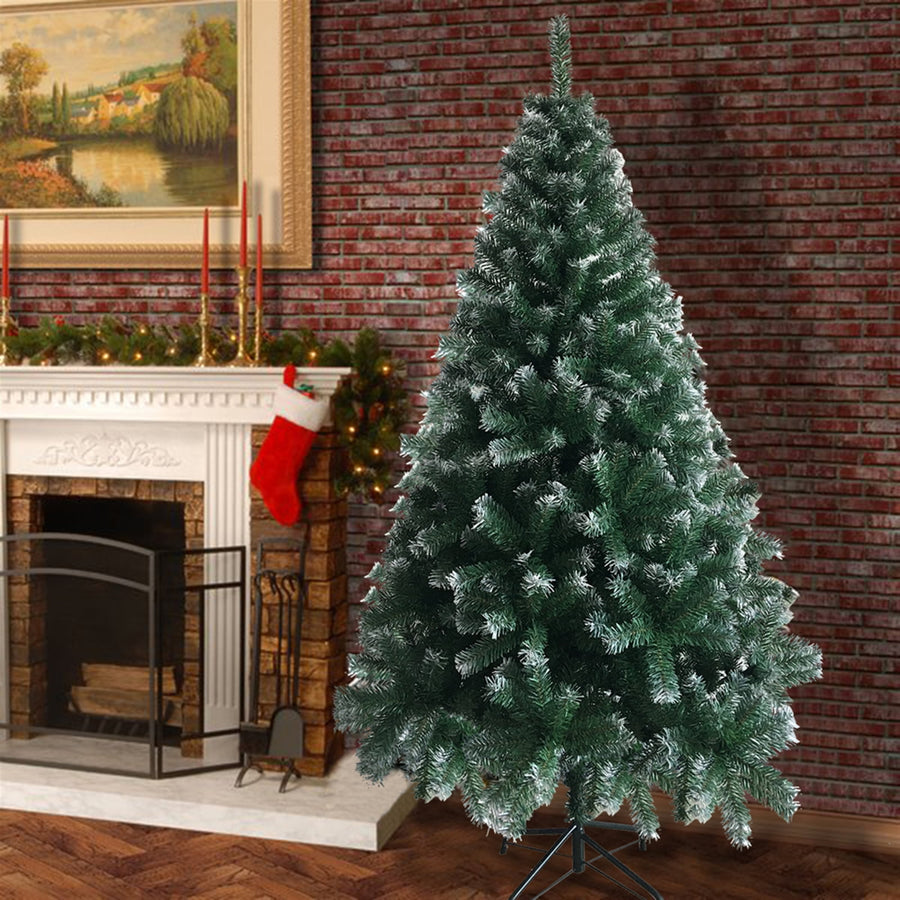 Seizeen Green Christmas Tree, 6FT Artificial Christmas Tree Quick Assembly, 850 Tips Xmas Tree W/Stand for Home Shop DIY Decor