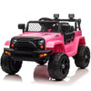 12V Ride on Truck for Boys & Girls, Cool Kids Truck Car With Big Hubs & Off Road Painting as Gift, Ride on Toy with Remote Control, PINK