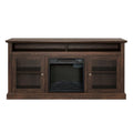 Seizeen Fireplace TV Stand with Storage, for TVs up to 65 Inches, Entertainment Center with Fireplace, Media Console Cabinet for Living Room, 60 Inch, Brown