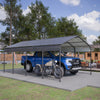 12 x 20ft Carport Galvanized Steel, Heavy Duty Carport Shelter for Outdoor, Weatherproof Roof, Car Boat Tractor ATV RV Shelter, 44MPH Near Gale Level