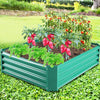 Seizeen Outdoor Planter Box, Green Galvanized Raised Garden Bed, Patio Garden Metal Rectangle Plant Bed, Vegetables Flower Planting Container(4 x 2 x 1ft)