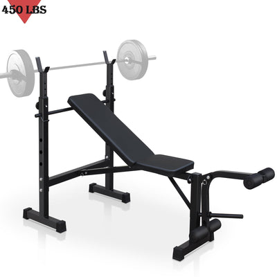 Seizeen Olympic Workout Bench w/5-level Squat Rack, Alloy Steel