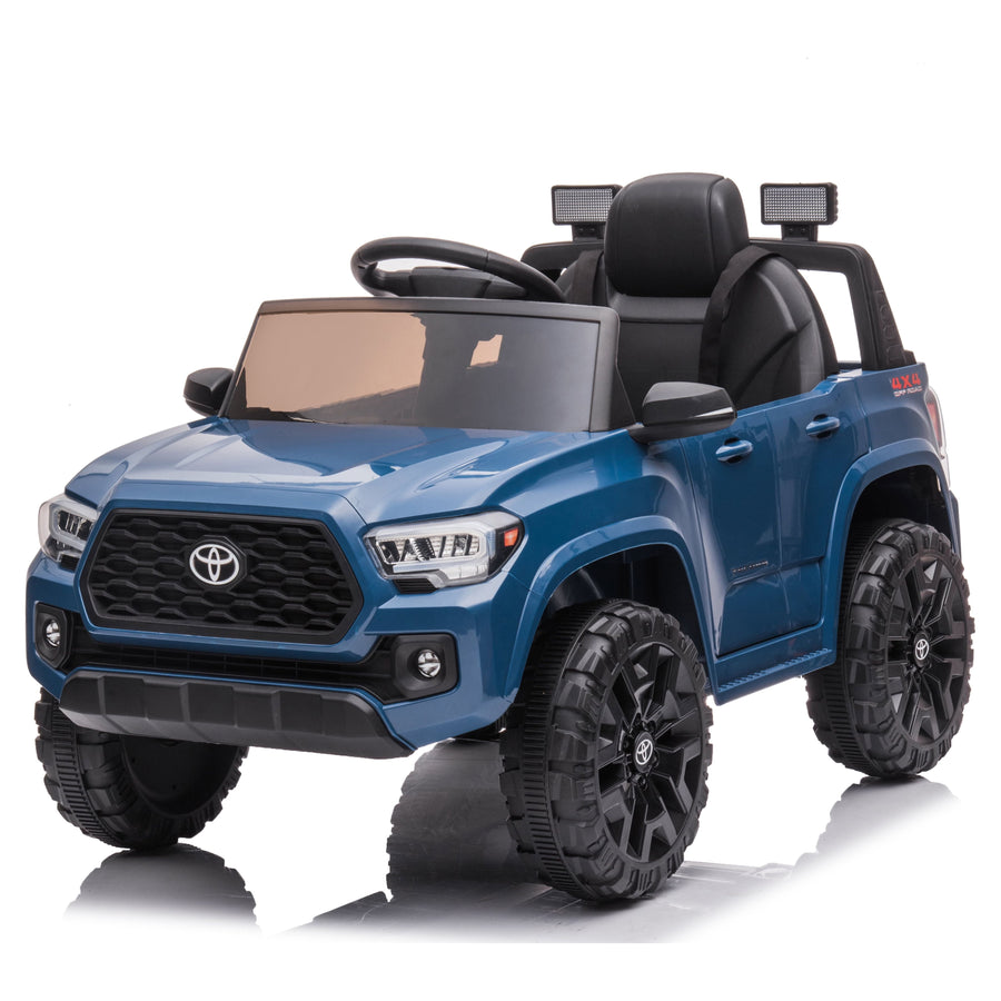 Electric Car Powered Ride-On with Remote Control 12V, Toyota Tacoma Ride on Toy, 3 Speeds, Music Player, Ride on Cars for Kids As Best Gift for Girls Boys, Blue