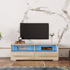 Modern LED TV Stand & Entertainment Center, Wood TV Console Table with 4 Large Storages and LED Lights for Living Room Bedroom, 40¡¯¡¯L, Rustic Oak