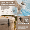 Seizeen 6 Person Inflatable Hot Tub, 80 Inch Portable Outdoor Spa with 140 Air Jets, 259 Gal Heated Bubble Massage Spa with Cover, Wood Brown