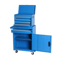5-Drawer Rolling Tool Box, 2-IN-1 Hidden Multifunctional Tool Chest, Blue Tool Box on Wheels Storage Tool Organizer Cart,Classification Box