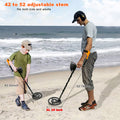 Metal Detector for Adults & Kids, Seizeen Lightweight Metal Detector Waterproof, LCD Metal Detector Set W/Adjust 42''-52'' Stem, 10'' Coil, 2 Bags, Shovel & Headphone for Outdoor Treasure Hunt