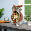 Seizeen Outdoor Garden Statue, Owl Figurines Animal Garden Decor for Outside w/ Solar LED Lights, 25cm Resin Patio Lawn Ornament for Balcony/Yard, Cute Housewarming Gardening Gifts for Women