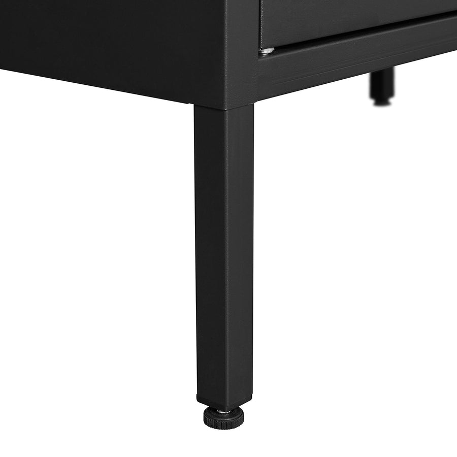 Seizeen Metal Storage Cabinet for Tool Garage Home Improvement, Storage Cabinet with Doors and Shelves Adjustable, Black