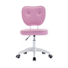 Purple PU Office Chair for Woman, Seizeen Adjustable Bling Desk Chair with 360¡ãSwivel Wheels, Armless Nail Desk Chair Ergonomics Design