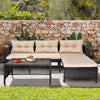 3 Piece Patio Furniture Set, Wicker Outdoor Conversation Set with Cushions, Outdoor Rattan Furniture Sofa Set for Backyard, Porch, Garden, Brown