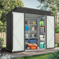 Seizeen Shed & Outdoor Storage, 6x4FT Metal Storage Shed for Tools, All-Weather Galvanized Garden Shed with Sloped Top, Backyard Patio Lawn Walk-In Shed, Black