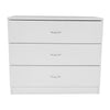 White Chest of Drawer with 3 Sliding Drawers, File Cabinet with Metal Handle, Bedside Nightstand Table Bedroom Furniture