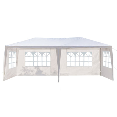 Seizeen Canopy Tent 20' x 10' for Outside Canopy Gazebo with Dressed Legs Party Wedding BBQ, Tent with 4 Detachable Sidewalls, White