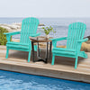 Wood Adirondack Chair Pair, Folding Outdoor Patio Lounge Chair, Elegant Indoor High Backrest Chairs for for Garden Backyard Pool Deck, Cyan