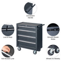 Seizeen 4-Drawer Rolling Tool Box, Garage Tool Chest Large Capacity, Lockable Tool Cart Organizer on Wheels with Sliding Drawers, Black