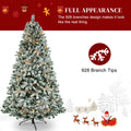 6FT Lighted Artificial Christmas Trees, Seizeen Pre-lit Flocked Xmas Trees, Reusable Artificial Trees with 250 Lights Easy Assembly, Indoor Home Room Shop Holiday Decor, 928 Tips