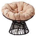 Seizeen Papasan Chair, Rattan Reading Chair for Outdoor Indoor, 360° Swivel Circle Chair with Cushion and Frame, Paito Porch Pool Furniture Chair for Garden Deck