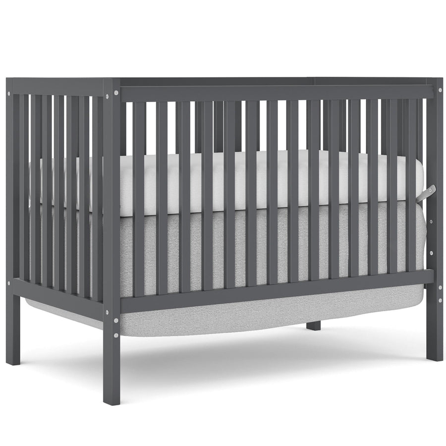 iRerts 5 In 1 Convertible Baby Crib, Wood Convertible Crib Toddler Bed with Wood Legs, Converts from Baby Crib to Toddler Bed, Fits Standard Full-Size Crib Mattress, Easy to Assemble, Black