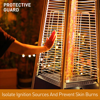 Patio Heater for Outdoor, 48000BTU Pamapic Heater Outside, Quartz Glass Tube Propane Heater with Cover, Commercial Residential Use Garden Poolside Porch, Brown