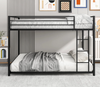 Metal Full Bunk Bed, Full over Full Metal Bunk Bed, Modern Retro Full Size Bunk Bed Frame with Ladder and Safety Guardrails, for Kids Teens Adults, No Box Spring Needed, L0451