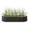 70.86 x 35.43 x 11.42 Inch Oval Raised Garden Bed, Large Galvanized Steel Raised Planter Box, Metal Planter Flower Bed for Gardening Vegetables Outdoor Plants
