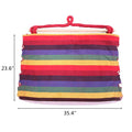 Hammock Chair Distinctive Cotton Canvas Hanging Rope Chair with Pillows Rainbow