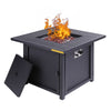 28” Gas Fire Pit Table 50,000 BTU Square Outdoor Gas Firepits Black