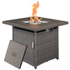 Gas Fire Pit Table 28 inch 50,000 BTU Square Outdoor Propane Fire Pit Table Brown