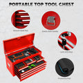 Tool Chest with Drawers, 2-IN-1 Rolling Tool Chest & Cabinet Large Capacity with 8 Drawers, Lockable Tool Box Organizer On Wheels with Sliding Drawers, Hidden Double Tool Box, Red