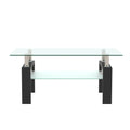 Rectangle Black Clear Glass Coffee Table