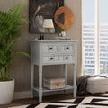 Narrow Console Table with Three Storage Drawers and Bottom Shelf