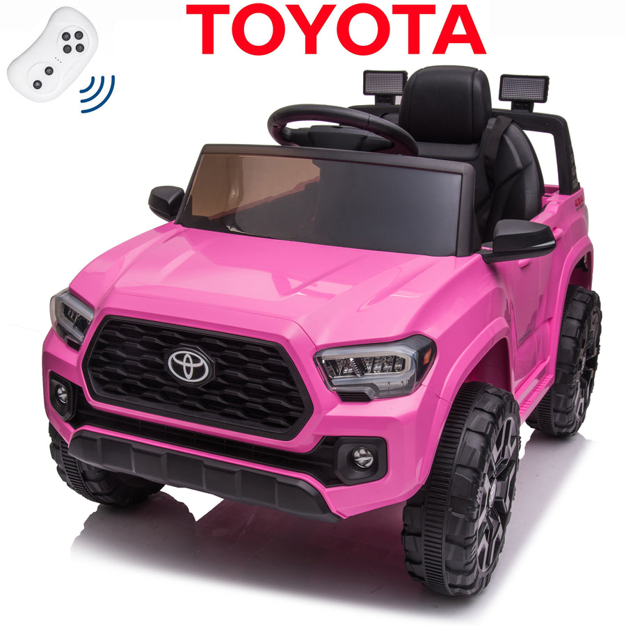 Ride on Truck Cars for Boys & Girls, 12V Toyota Tacoma Kids Ride on Toy with Remote Control, Pink