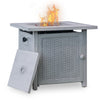 28” Gas Fire Pit Table 50,000 BTU Square Outdoor Gas Firepits Ash Gray