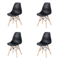 4pcs Living Room Chairs Dining Chairs Natural Beech Chairs with ABS backrest