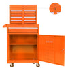 2-in-1 Tool Chest on Wheels, Large Capacity 5-Drawer Rolling Tool Box Organizer with Wheels Lockable, Metal Tool Cabinet W/Storage Drawers, Orange