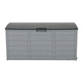 Seizeen Deck Box with Wheels, Large Storage Deck Box for Pool Accessories, Patio Storage Furniture for Outdoor Garden, Waterproof, 75 Gallon, Gray