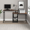 Home Office L Shaped Rotating Standing Computer Desk with Storage Shelf