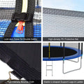 Seizeen Trampoline for Kids 12 ft - All-Weather Round Trampoline W/ Enclosure Net, Large Trampoline with Strong Supports for 6-8 Kids