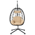 Patio Wicker Hanging Chair Egg Chair with Stand