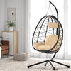 Patio Wicker Hanging Chair Egg Chair with Stand