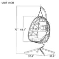 Patio Wicker Hanging Chair Egg Chair with Stand