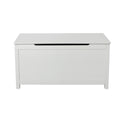 White Toy Chest for Boys Girls, Wooden Storage Bench Seat with Safety Hinge Lid, Kids Toy Box Organizer, Modern Storage Furniture for Entryway, Living Room, Bedroom, Toddler Room, A04