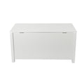 White Toy Chest for Boys Girls, Wooden Storage Bench Seat with Safety Hinge Lid, Kids Toy Box Organizer, Modern Storage Furniture for Entryway, Living Room, Bedroom, Toddler Room, A04