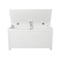 White Toy Chest for Boys Girls, Wooden Storage Bench Seat with Safety Hinge Lid, Kids Toy Box Organizer, Modern Storage Furniture for Entryway, Living Room, Bedroom, Toddler Room, A04