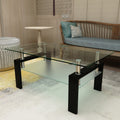 Rectangle Black Clear Glass Coffee Table